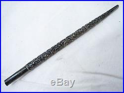 Antique Textured Embossed Sterling Silver Fountain Dip Pen Floral
