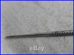 Antique Victorian sterling silver repousse scroll dip pen with Hunt Speedball nib