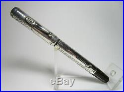 Antique WATERMAN 452 sterling silver overlay fountain pen flexy F nib