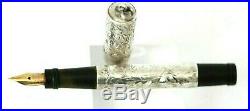 Antique Waterman Ideal 452 1/2 V Double Cap Silver Ring top Safety Fountain pen