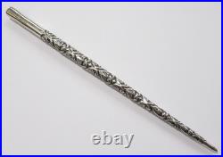 Antique c1880 Gorham Hand Chased Sterling Silver Calligraphy Dip Pen 6 1/2