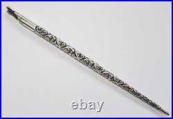 Antique c1880 Gorham Hand Chased Sterling Silver Calligraphy Dip Pen 6 1/2
