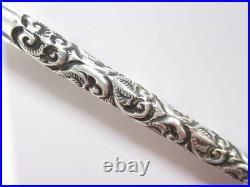 Antique c1880 Gorham Hand Chased Sterling Silver Calligraphy Dip Pen 6 1/2