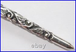 Antique c1880 Gorham Hand Chased Sterling Silver Calligraphy Dip Pen 6 1/2