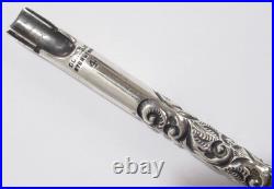 Antique c1880 Gorham Hand Chased Sterling Silver Calligraphy Dip Pen 6 1/2