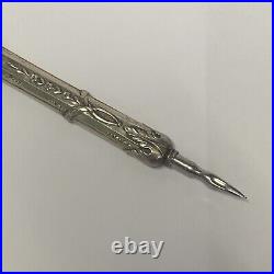 Antique thick Sterling Silver Dip Nib Pen Art deco