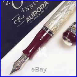 Aurora 80th Anniversary Limited Edition 1919 Ag925 Sterling Silver Fountain Pen
