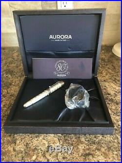 Aurora 80th Anniversary Sterling Silver Fountain Pen Med Nib