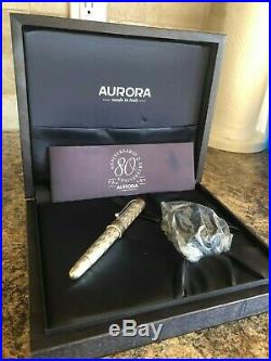 Aurora 80th Anniversary Sterling Silver Fountain Pen Med Nib