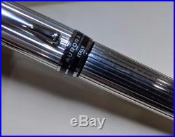 Aurora Ipsilon Fountain Pen Sterling Silver with Black Trim Medium Nib