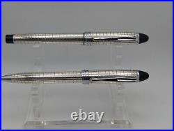 Aurora Ipsilon Sterling Quadra Pattern Fountain and Ballpoint Pen (Pre-Owned)