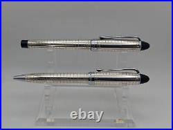 Aurora Ipsilon Sterling Quadra Pattern Fountain and Ballpoint Pen (Pre-Owned)