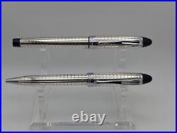 Aurora Ipsilon Sterling Quadra Pattern Fountain and Ballpoint Pen (Pre-Owned)