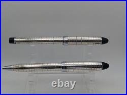 Aurora Ipsilon Sterling Quadra Pattern Fountain and Ballpoint Pen (Pre-Owned)