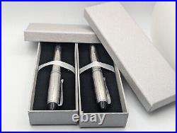 Aurora Ipsilon Sterling Quadra Pattern Fountain and Ballpoint Pen (Pre-Owned)