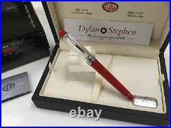 Aurora Ipsilon red and sterling silver fountain pen NEW with boxes
