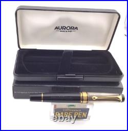 Aurora Optima Rollerball Pen Black with Sterling Silver Cap Near Mint Boxed