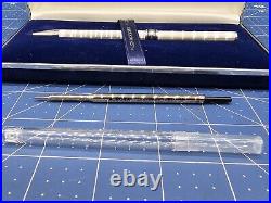 Aurora Solid Sterling Silver 925 Ballpoint Pen With Blue Ink Refill MADE IN ITALY