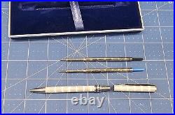 Aurora Solid Sterling Silver 925 Ballpoint Pen With Blue Ink Refill MADE IN ITALY