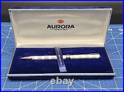 Aurora Solid Sterling Silver 925 Ballpoint Pen With Blue Ink Refill MADE IN ITALY