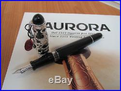 Aurora Venezia sterling silver limited production fountain pen Med. 18kt nib MIB