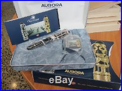 Aurora Venezia sterling silver limited production fountain pen Med. 18kt nib MIB