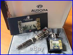 Aurora Venezia sterling silver limited production fountain pen Stub 18kt nib MIB