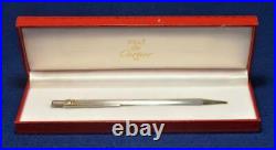 Auth Cartier Must de Cartier Trinity Solid Sterling Silver Ball Point pen w box