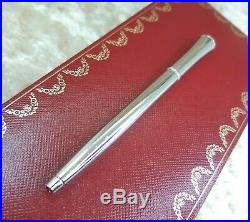 Authentic Cartier Sterling Silver Notes Mini Ballpoint Pen with Case & Papers