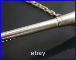 Authentic HERMES Ballpoint pen agenda chain vintage 2 Sterling Silver #2842