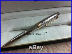 Authentic Montblanc Meisterstuck Sterling Silver Pinstripe BallPoint Pen NEW