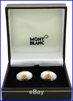 Authentic Montblanc Solitaire Sterling Silver 925 Cufflinks In The Case
