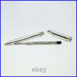 Authentic Tiffany & Co. 925 Silver T-Clip Ballpoint Pen With Case 605