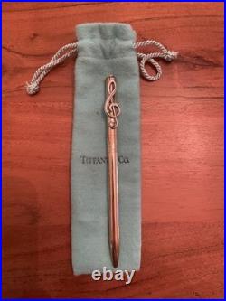 Authentic Tiffany & Co. Ballpoint Pen Music Score Sterling Silver RARE Box & Bag