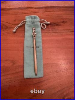 Authentic Tiffany & Co. Ballpoint Pen Music Score Sterling Silver RARE Box & Bag