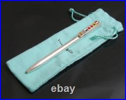 Authentic Tiffany & Co. National flag ballpoint pen Sterling Silver #8515