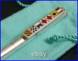 Authentic Tiffany & Co. National flag ballpoint pen Sterling Silver #8515