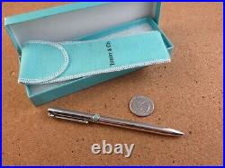 Authentic Tiffany & Co Sterling Silver 925 Ball Point Pen Box Blue Enamel Band
