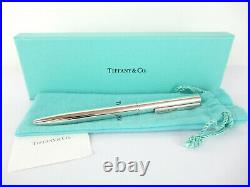 Authentic Tiffany&Co. Sterling Silver 925 Retractable Ball Point Pen + Box & Bag