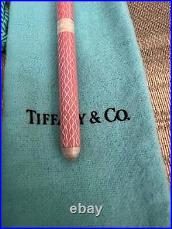 Authentic Vintage Tiffany Ballpoint Pen Sterling Silver and Pink Enamel