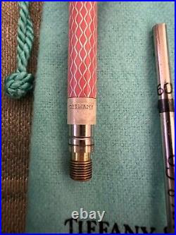 Authentic Vintage Tiffany Ballpoint Pen Sterling Silver and Pink Enamel