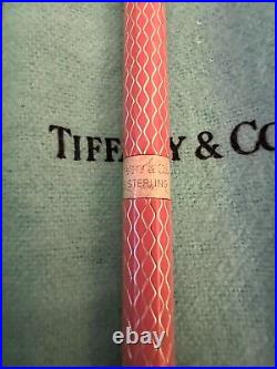 Authentic Vintage Tiffany Ballpoint Pen Sterling Silver and Pink Enamel