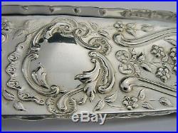 BEAUTIFUL EDWARDIAN STERLING SILVER PEN or DESK TRAY 1906 ANTIQUE WILLIAM COMYNS