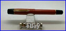 BEXLEY Stalwart Coral Fountain Pen CUSTOM Sterling Silver Overlay 18K Broad nib