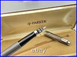 BEYOND RARE Parker 75 Cisele for CARTIER Fountain Pen Sterling Silver NOS NEW