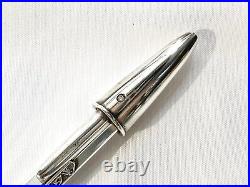 BIC Silver Argento 1970s Sterling Silver With Diamond (0.02 carat) Ballpoint Pen