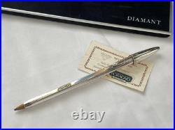 BIC Silver Argento 1970s Sterling Silver With Diamond (0.02 carat) Ballpoint Pen