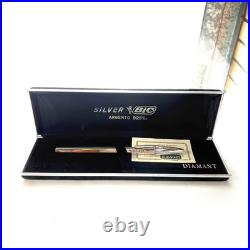 BIC Silver Argento 1970s Sterling Silver With Diamond (0.02 carat) Ballpoint Pen