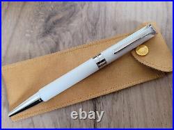 BVLGARI Scripta Ivory White & Sterling Silver Trim 925 Ballpoint Pen AUTHENTIC