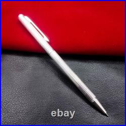 Ballpoint Pen, Medium Point. Solid 925 Sterling Silver with Pure Platinum Plated